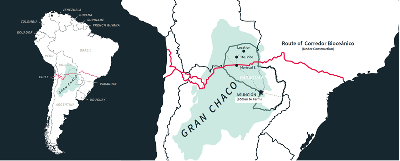 Map of the Corredor Bioceánico